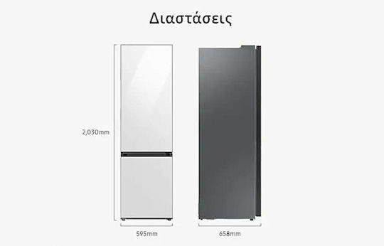 Samsung Fridge-Freezer 390lt NoFrost H203xW59.5xD65.8cm Inox RB38C6B0ES9/EF