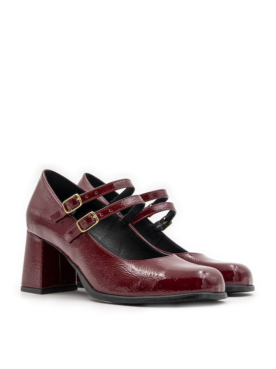 Stefania Patent Leather Burgundy Heels