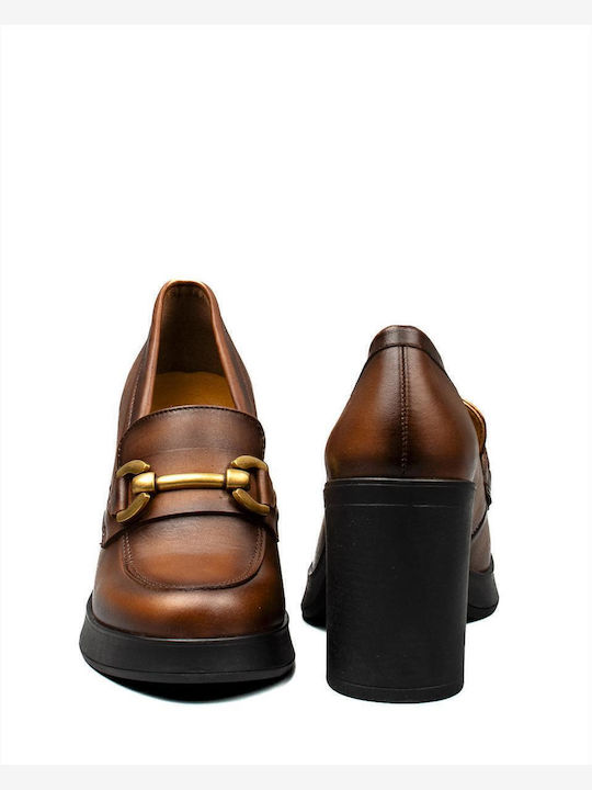 Leather Tabac Brown Heels