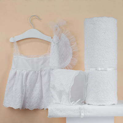 My Little Kiss Christening Oilcloths Set Ecru 6pcs