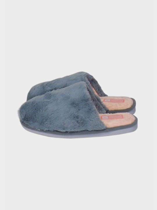 G Secret Winter Women's Slippers with fur in Gray color