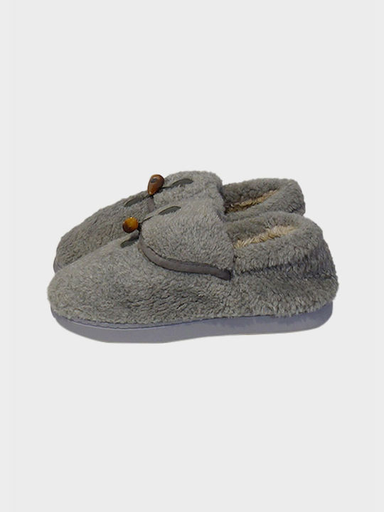 G Secret Winter Women's Slippers with fur in Gray color