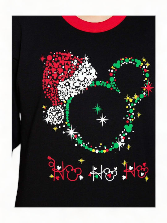 Nina Club Kids' Pajamas Winter Cotton Black Happy