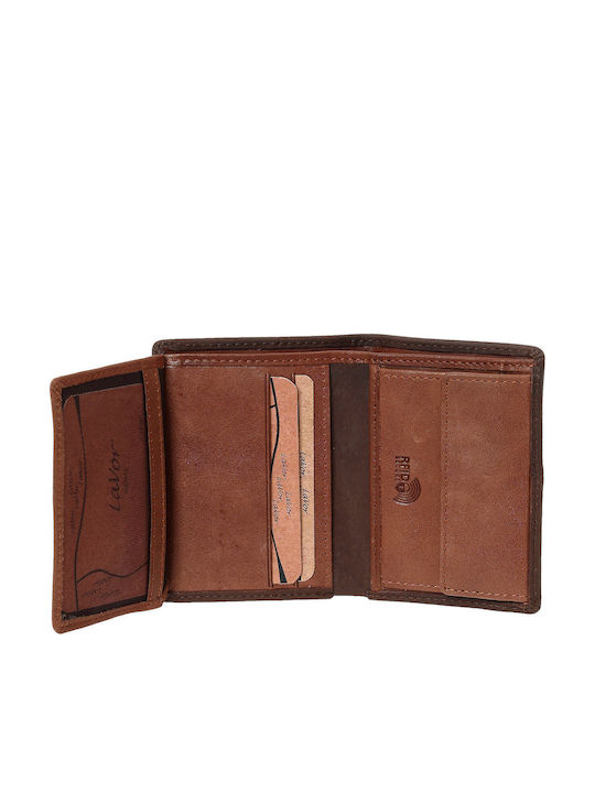 Leather Men's Wallet Cards with RFID Brown