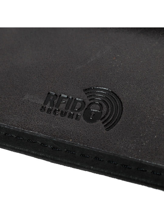 Leather Men's Wallet Classic with RFID Black