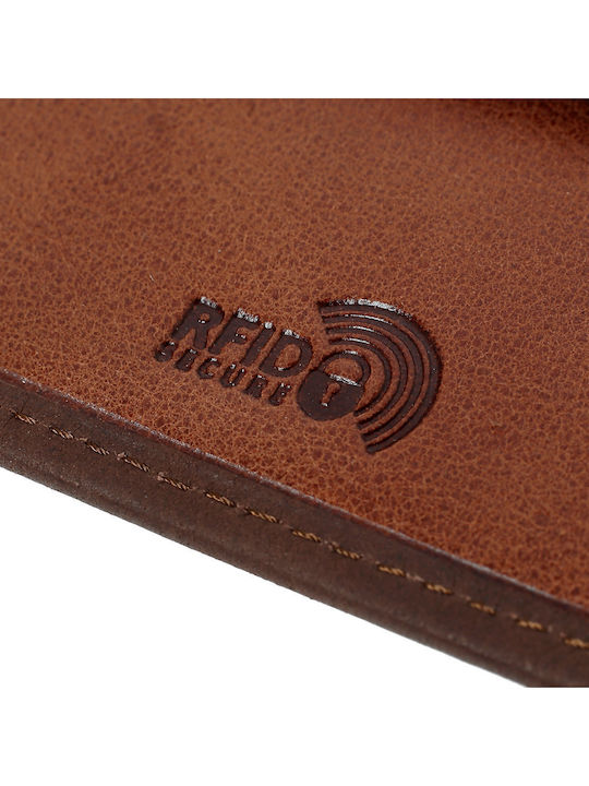 Leather Men's Wallet Cards with RFID Brown