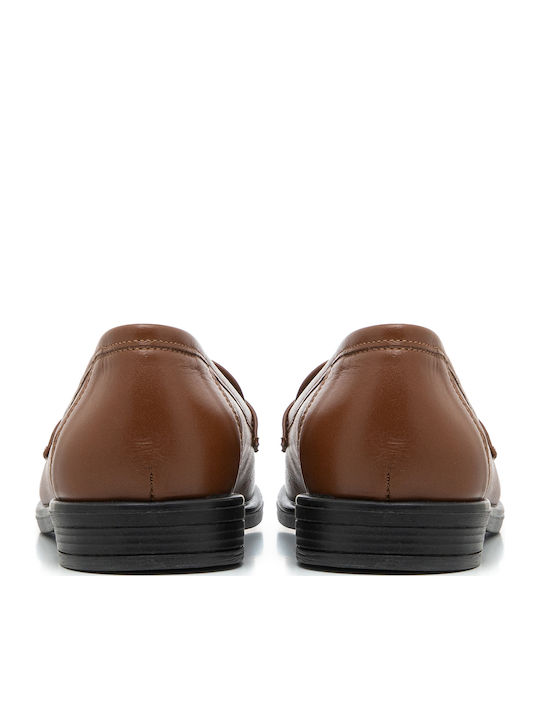 Leather Women's Moccasins in Tabac Brown Color