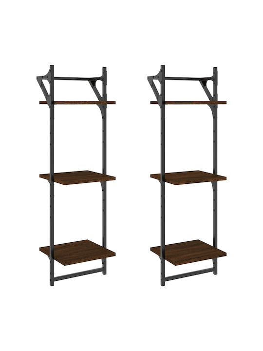 Shelves Wall Brown Oak 2pcs 30x25x100cm