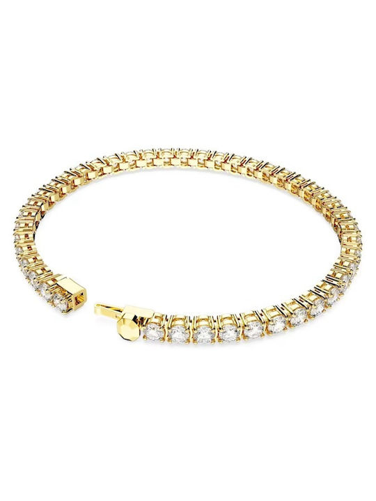 Swarovski Matrix Γυναικείο Βραχιόλι Ριβιέρα Επιχρυσωμένο 19cm
