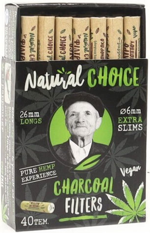 Tou Pappou Natural Choice Filtertips Aktivkohle 6mm 40x1Stk