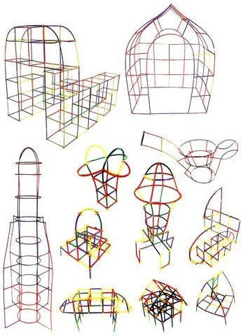Kruzzel Plastic Construction Toy Educational Straws Connectors for Children 3+ years+ Years