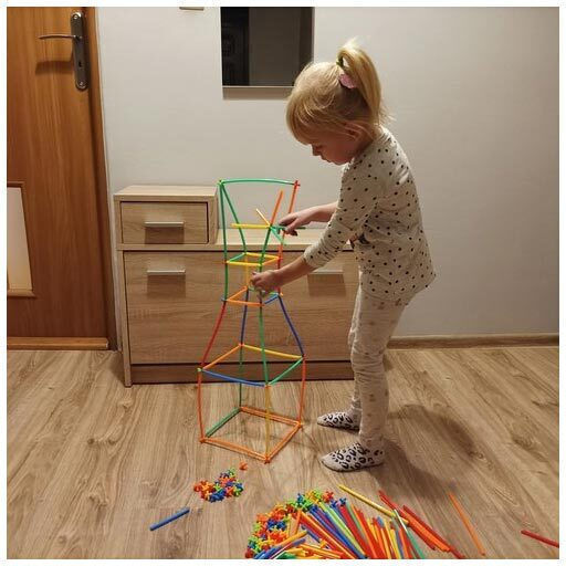 Kruzzel Plastic Construction Toy Educational Straws Connectors for Children 3+ years+ Years