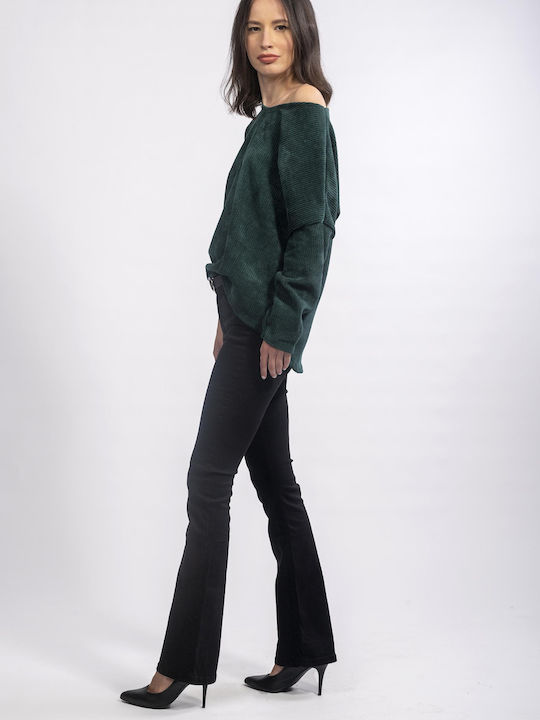 E-shopping Avenue Women's Long Sleeve Sweater Dark Green