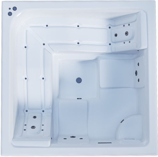 Sanitec Pool Spa Badewanne Bioethanol Kamine im Freien Acryl mit Hydrotherapie 195x195cm