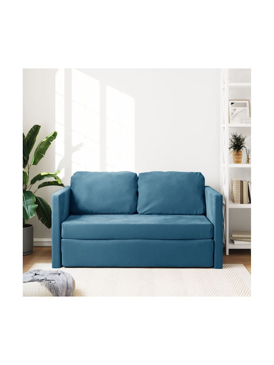 Doppelsitzer Sofa Bett Samt Blau 122x60x55cm