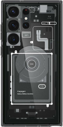 Spigen Ultra Hybrid Zero Задна корица Пластмаса Черен (Galaxy S22 Ultra 5G)