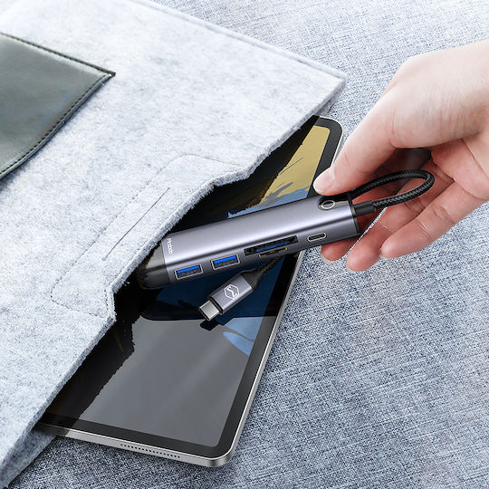 Mcdodo USB-C Докинг станция с HDMI 4K PD Сив (HU-7740)