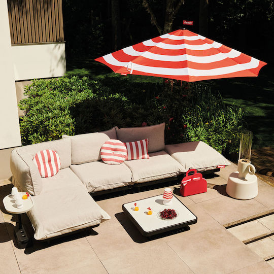 Aluminum Floor Parasol Red 2.8x2.8m
