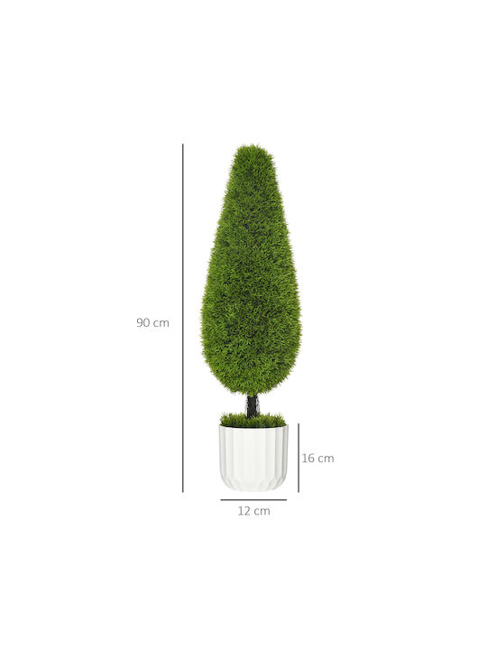 Artificial Plant in Small Pot Green 16cm HomCom