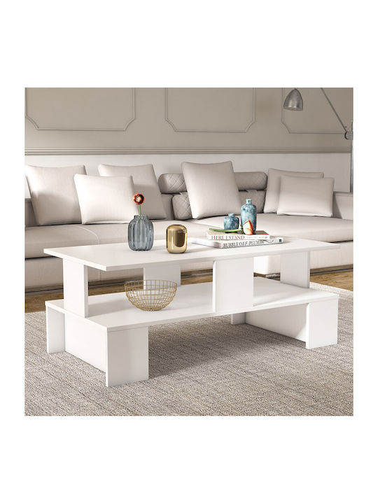 Rectangular Coffee Table White L120xW60xH47cm