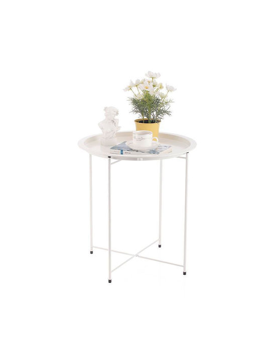 Rund Beistelltisch Wr White L47xB47xH50cm