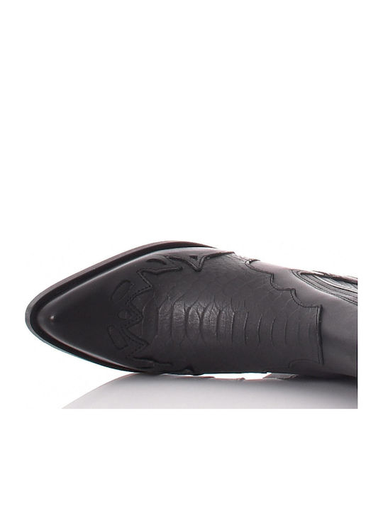 Selena Leder Stiefeletten Damen Schwarz
