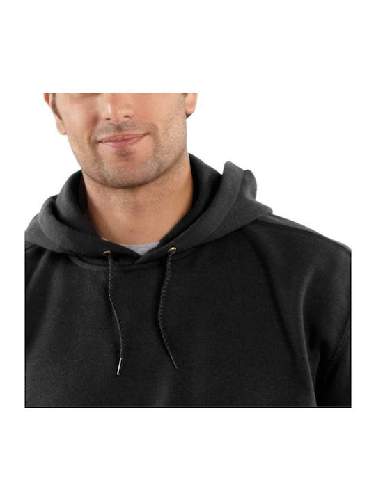 Carhartt Midweight Men's Sweatshirt with Hood and Pockets MIDWEIGHT HOODED SWEATSHIRT K121 BLK - CARHARTT Black