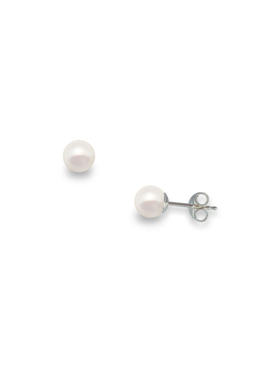 Margaritari Earrings made of Platinum with Pearls