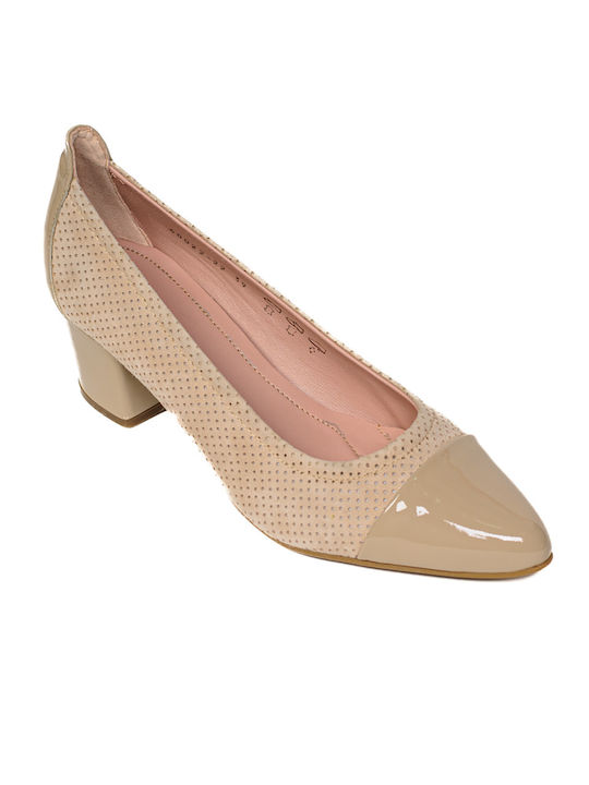 Sanaflex Leather Beige Heels