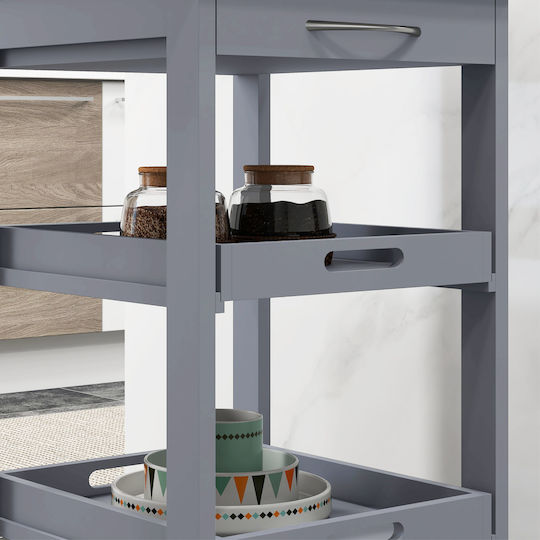 HomCom HomCom Küchenregal Hölzernes 4 Ebenen Blau 37x37x76cm