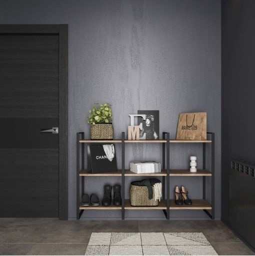 Emuca made of Metal in Black Color 35.2x179cm