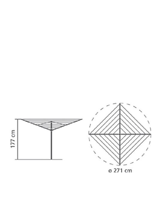 Brabantia Klappbar Wäscheständer Boden für den Garten mit einer Länge von 40m