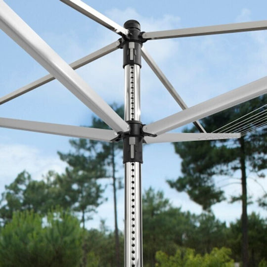Brabantia Lift-O-Matic Folding Floor Clothes Drying Rack for Garden Made of Aluminum with Hanging Length 50m
