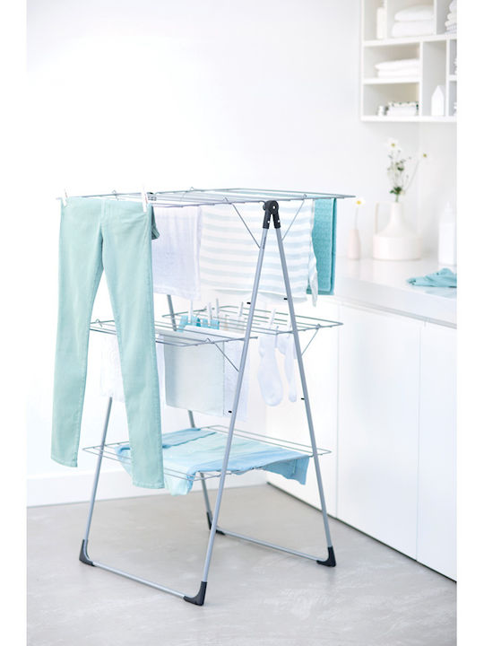 Brabantia Metallic Folding Floor Clothes Drying Rack with Hanging Length 23m