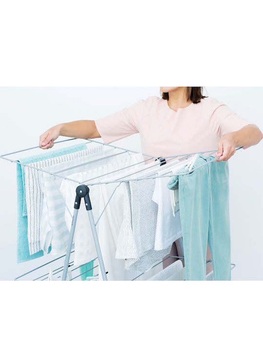 Brabantia Metallic Folding Floor Clothes Drying Rack with Hanging Length 23m