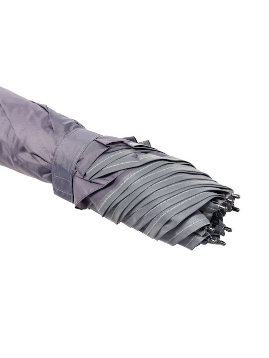 Windproof Automatic Umbrella with Walking Stick Gray