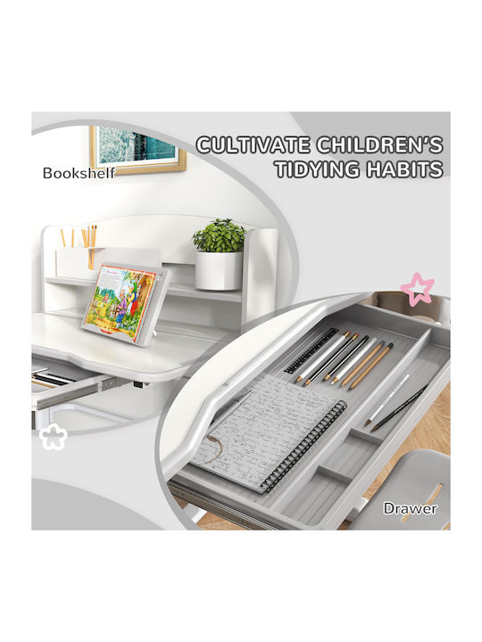 Kids Desk made of Melamine Gray 80x54x104cm