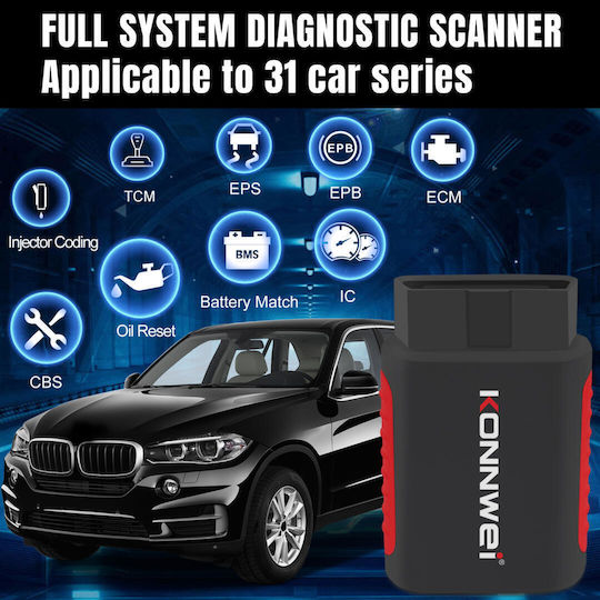 Konnwei Car Diagnostics Bluetooth Tool OBD 2 Compatible Android