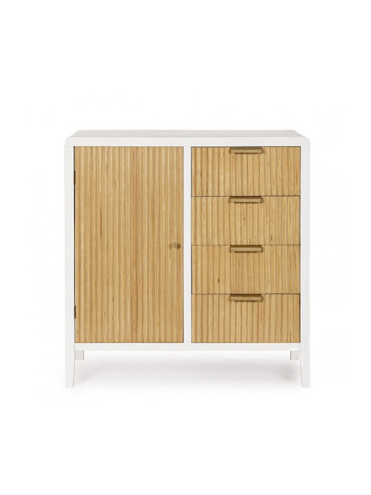 Bufet Charley din Lemn White/Natural 80x40x82cm