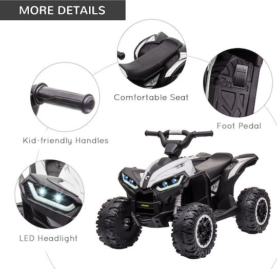 Kids Scooter Licensed Quad Electric 12 Volt White