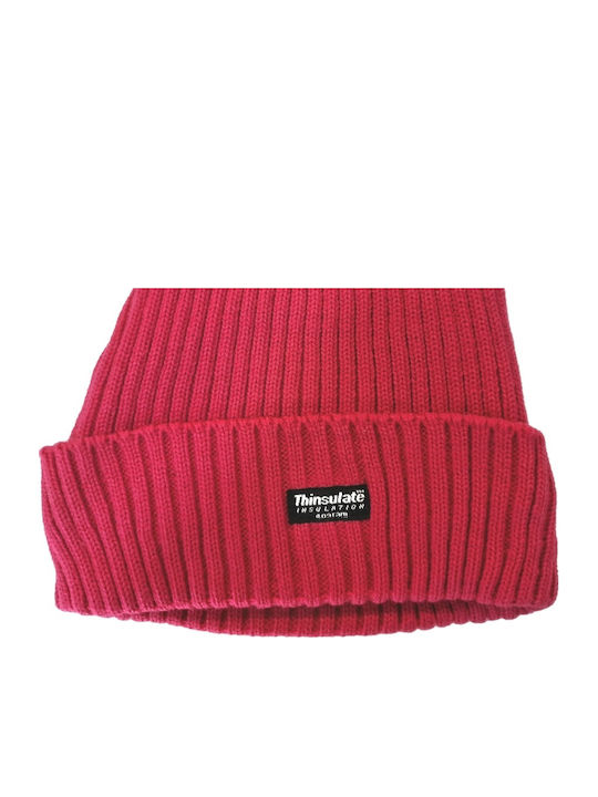 Beanie Unisex Beanie Gestrickt in Fuchsie Farbe