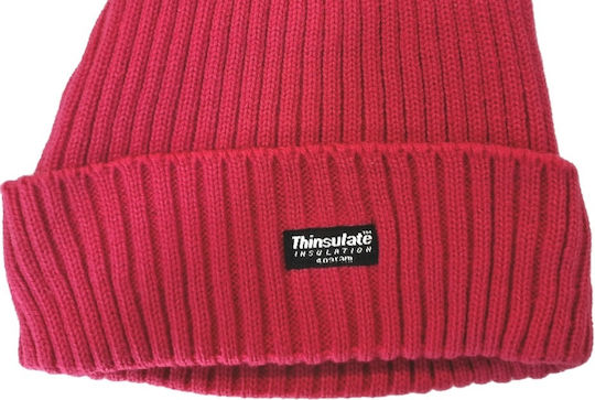 Beanie Unisex Σκούφος Πλεκτός σε Φούξια χρώμα