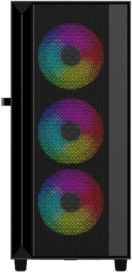 Gembird Fornax 4000 Геймърско бюро Midi Tower Компютърна кутия с RGB осветление Черен