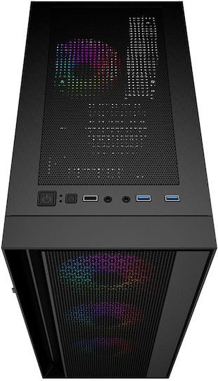 Gembird Fornax 4000 Геймърско бюро Midi Tower Компютърна кутия с RGB осветление Черен