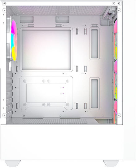 Gembird Fornax 4000 Gaming Midi-Turm Computergehäuse mit RGB-Beleuchtung Weiß
