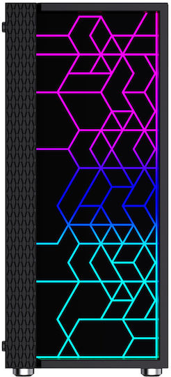 Gembird Fornax 2500 Gaming Midi Tower Κουτί Υπολογιστή με RGB Φωτισμό Μαύρο