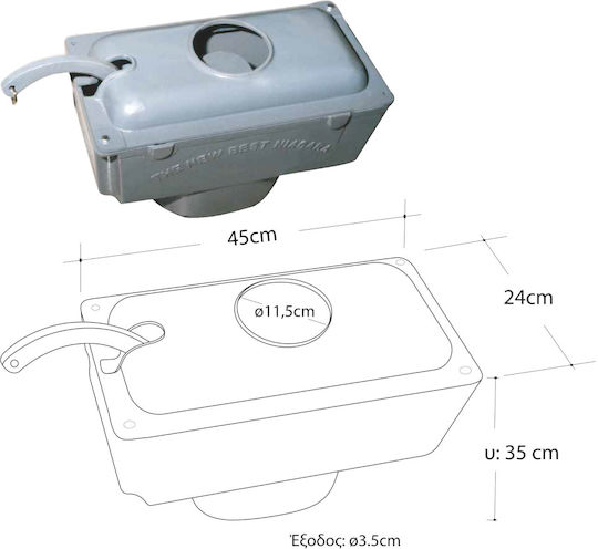Best Niagara Built-in Plastic Rezervor de toaletă Rectangular Presiune scăzută
