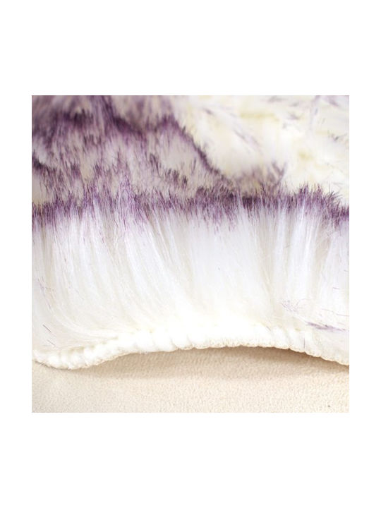 To megalo pazari Rug Rectangular Furry White-Lilac