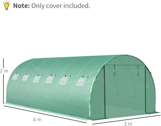 Outsunny 845-382GN Κάλυμμα Θερμοκηπίου 6x3x2m