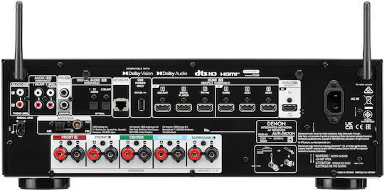 Denon AVR-S670H Home Cinema Amplifier 4K/8K 5.2 Channels with HDR and Dolby Atmos Black